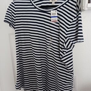 Styleco ESS t t e e Navy stripe short sleeve top